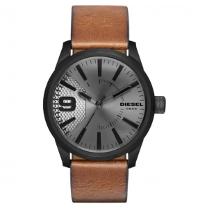 Montre Homme DIESEL RASP bracelet en cuir brun - DZ1764