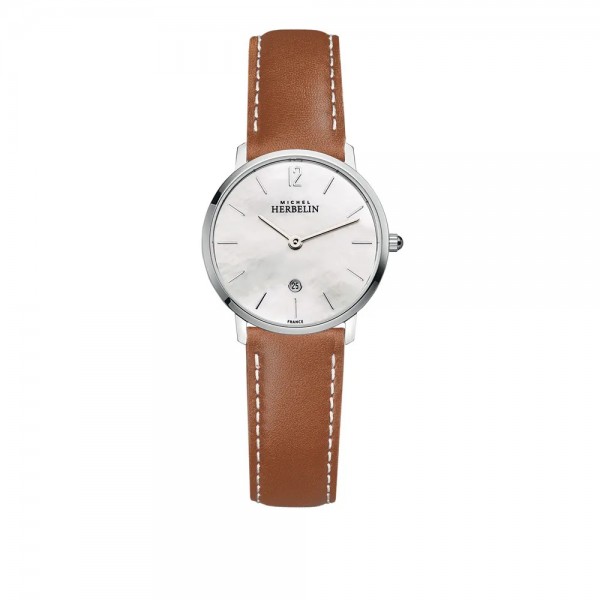 Montre Femme HERBELIN City Blanc Nacre Cuir - 16915AP19GD Montre Femme HERBELIN City Blanc Nacre Cuir - 16915AP19GD