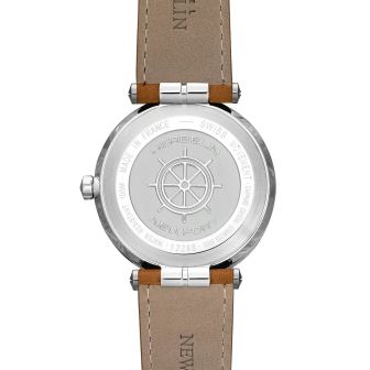 HERBELIN NEWPORT BLEU DEGRADE CUIR MARRON 12288A15GD