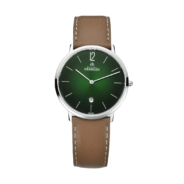 Montre Homme HERBELIN City Vert Cuir Marron - 19515AP16GD