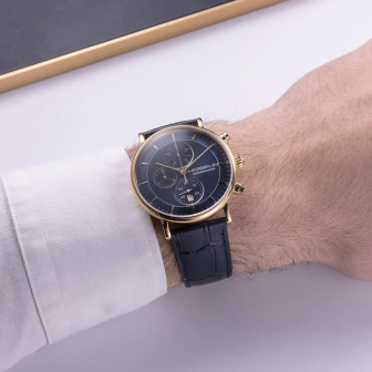 HERBELIN INSPIRATION CHRONOGRAPHE BLEU CUIR 35647P15
