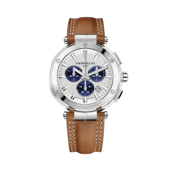 HERBELIN NEWPORT CHRONOGRAPHE BLANC CUIR 37688A42GD