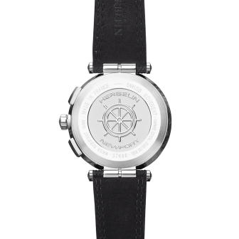 HERBELIN NEWPORT CHRONOGRAPHE NOIR BLEU CUIR 37688AG65