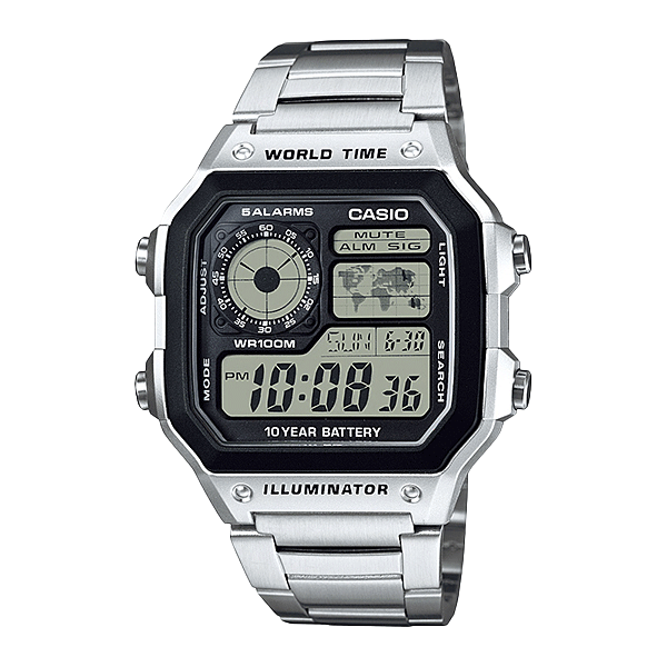 Casio - Montre Homme - Timeless affichage digital - Ref AE-1200WHD-1AVEF