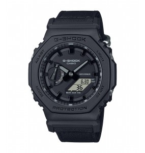 Casio - Montre Homme - G-Shock Classic - silicone noir - cadran noir - Ref GA-2100BCE-1AER