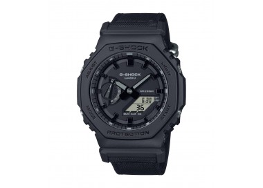 Casio - Montre Homme - G-Shock Classic - silicone noir - cadran noir - Ref GA-2100BCE-1AER