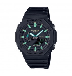 Casio - Montre Homme - G-Shock Classic - silicone noir - cadran noir - Ref GA-2100RC-1AER
