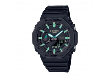 Casio - Montre Homme - G-Shock Classic - silicone noir - cadran noir - Ref GA-2100RC-1AER