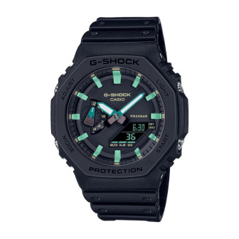 Casio - Montre Homme - G-Shock Classic - silicone noir - cadran noir - Ref GA-2100RC-1AER