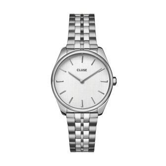 Cluse - Montre Femme - Féroce Petite - bracelet acier argenté - cadran blanc - Ref CW11219