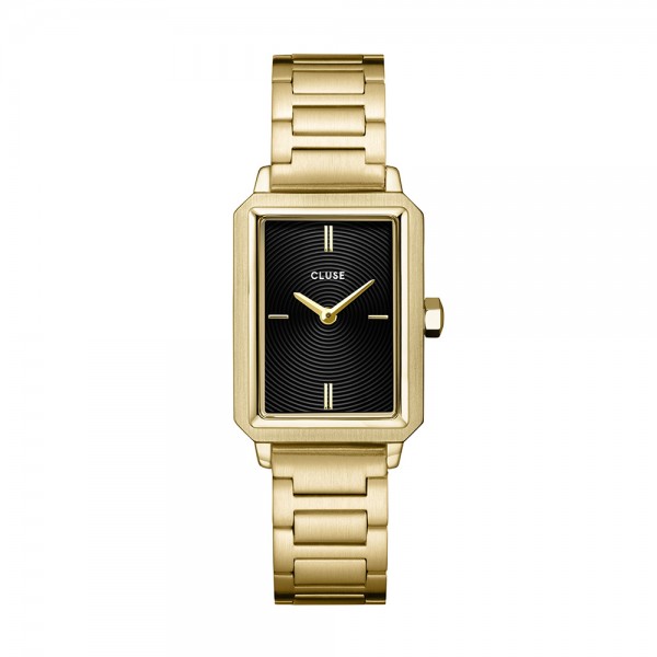 Cluse - Montre Femme - Fluette - bracelet acier doré - cadran noir - Ref CW11512