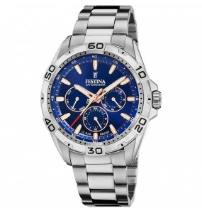 Festina - Montre Homme - Multifonction - acier argenté - cadran bleu - Ref F20623/2