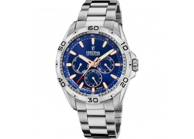 Festina - Montre Homme - Multifonction - acier argenté - cadran bleu - Ref F20623/2
