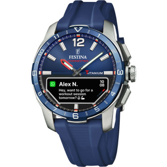 Festina - Montre Homme - Connectée - bracelet silicone bleu - cadran bleu - Ref F23000/1