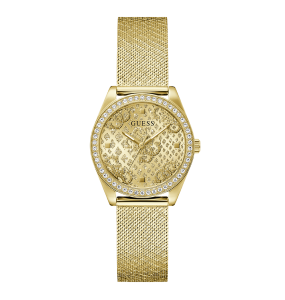 Guess - Montre Femme - Boîtier strass - acier doré- bracelet milanais - Ref GW0748L2