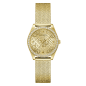 Guess - Montre Femme - Boîtier strass - acier doré- bracelet milanais - Ref GW0748L2