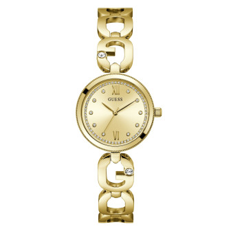 Guess - Montre Femme - Boîtier strass - acier doré - bracelet serti cristal - Ref GW0759L2