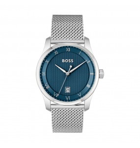 Hugo Boss - Montre Homme - Principe - Cadran Acier Bleu - Bracelet acier - Ref 1514115