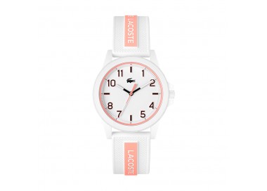 Lacoste - Montre Junior - Rider - Mouvement Quartz - Cadran Blanc - Bracelet Silicone Blanc - Ref 2020143
