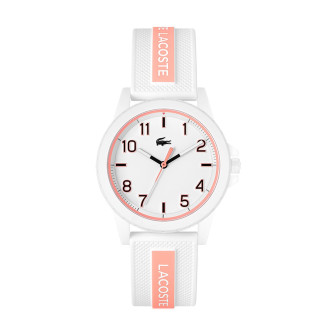 Lacoste - Montre Junior - Rider - Mouvement Quartz - Cadran Blanc - Bracelet Silicone Blanc - Ref 2020143