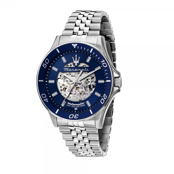 Maserati - Montre Homme - Sfida 44mm - Automatique - Cadran bleu - Bracelet acier - Ref R8823140011