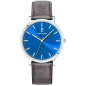 Pierre Lannier - Montre Homme - Cadran Bleu - Index Doré - Bracelet Cuir Brun - Ref 217G164