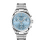 Montre Homme Tissot PR100 chronographe bleu clair bracelet acier - Réf. T1504171135100