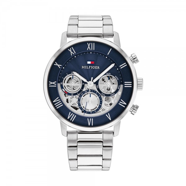 Tommy Hilfiger - Montre Homme - Legend - Multifonction - Cadran Bleu - Bracelet Acier - Ref 1710569