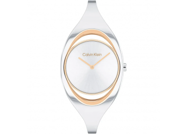 Calvin Klein - Montre Femme Elation -Boitier Acier Or Rose - Cadran et Bracelet Acier - Ref 25200424