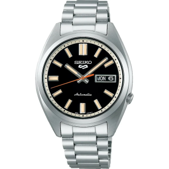 Seiko - Montre Homme Seiko 5 Automatique - Cadran noir - Bracelet acier - Ref SRPK89K1