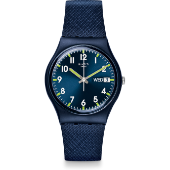 Swatch - Montre Mixte Originals Medium - Sir Blue - bio-sourcée - Swiss Made - Ref SO28N702