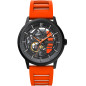 Pierre Lannier - Montre Homme Paddock - bracelet silicone rouge-orange - Ref 341A499