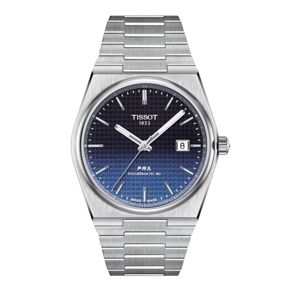 Montre Homme Tissot PRX automatique noir caméléon bleu bracelet acier - Réf. T1374071105101