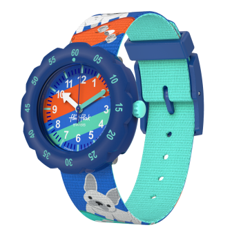 FlikFlak - Montre Junior Skating Frenchie multicolore avec bracelet en textile - Ref FPSP075