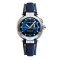 Herbelin - Montre Homme Newport Maréographe 35ème Anniversaire bleu avec bracelet en cuir - Ref 24688A15