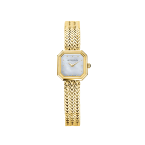 Herbelin - Montre Femme Octogone gris nacre acier doré jaune - Ref 17436BP19