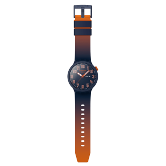 Swatch - Montre Mixte Essentially Confident bleue avec bracelet en silicone - Ref SB01S700
