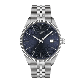 Tissot - Montre Homme Ballade 40 mm bleue avec bracelet en acier - Ref T1564101104100