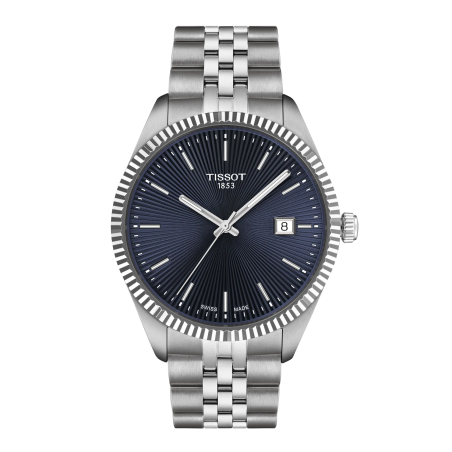Tissot - Montre Homme Ballade 40 mm bleue avec bracelet en acier - Ref T1564101104100