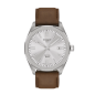 Montre Homme Tissot PRC100 Solar argenté bracelet cuir brun - Réf. T1514221603100