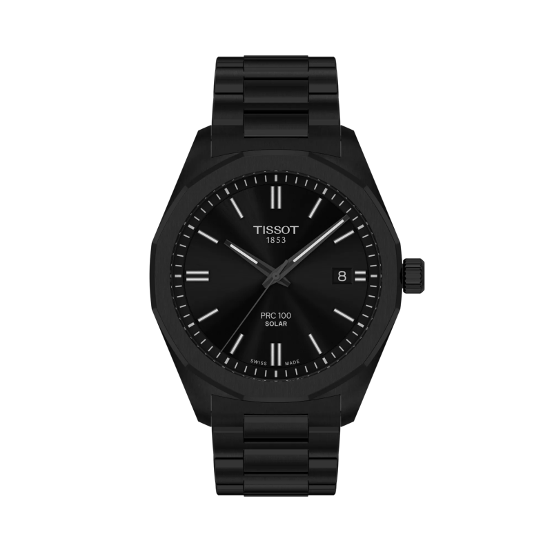 Montre Homme Tissot PRC100 Solar noir bracelet acier - Réf. T1514223305100