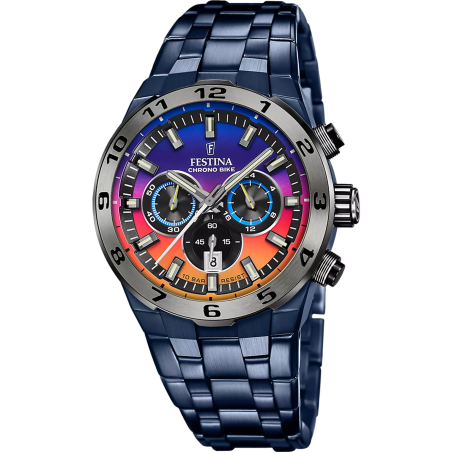 FESTINA - Montre Homme Multifonction bleu orange - Ref F20709/1