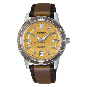 SEIKO - Montre Homme Style 60's jaune - Ref SRPL75J1