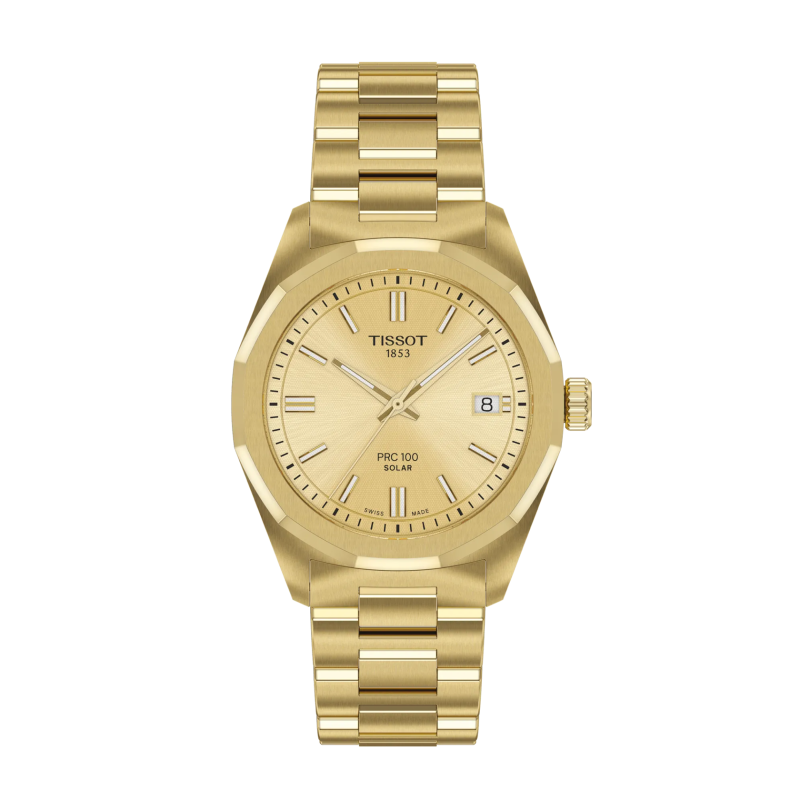 TISSOT - Montre Homme PRC 100 Solar doré - Ref T1518223302100